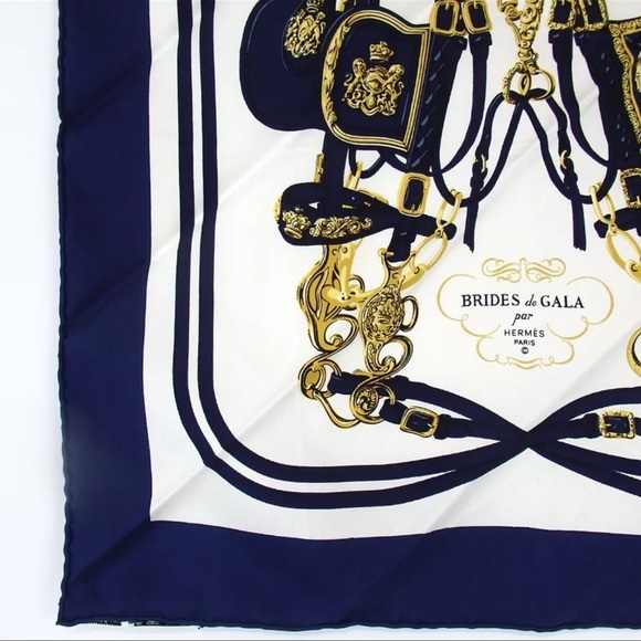 AUTH HERMES Petit Carre BRIDES de GALA Silk Scarf - Picture 3 of 7